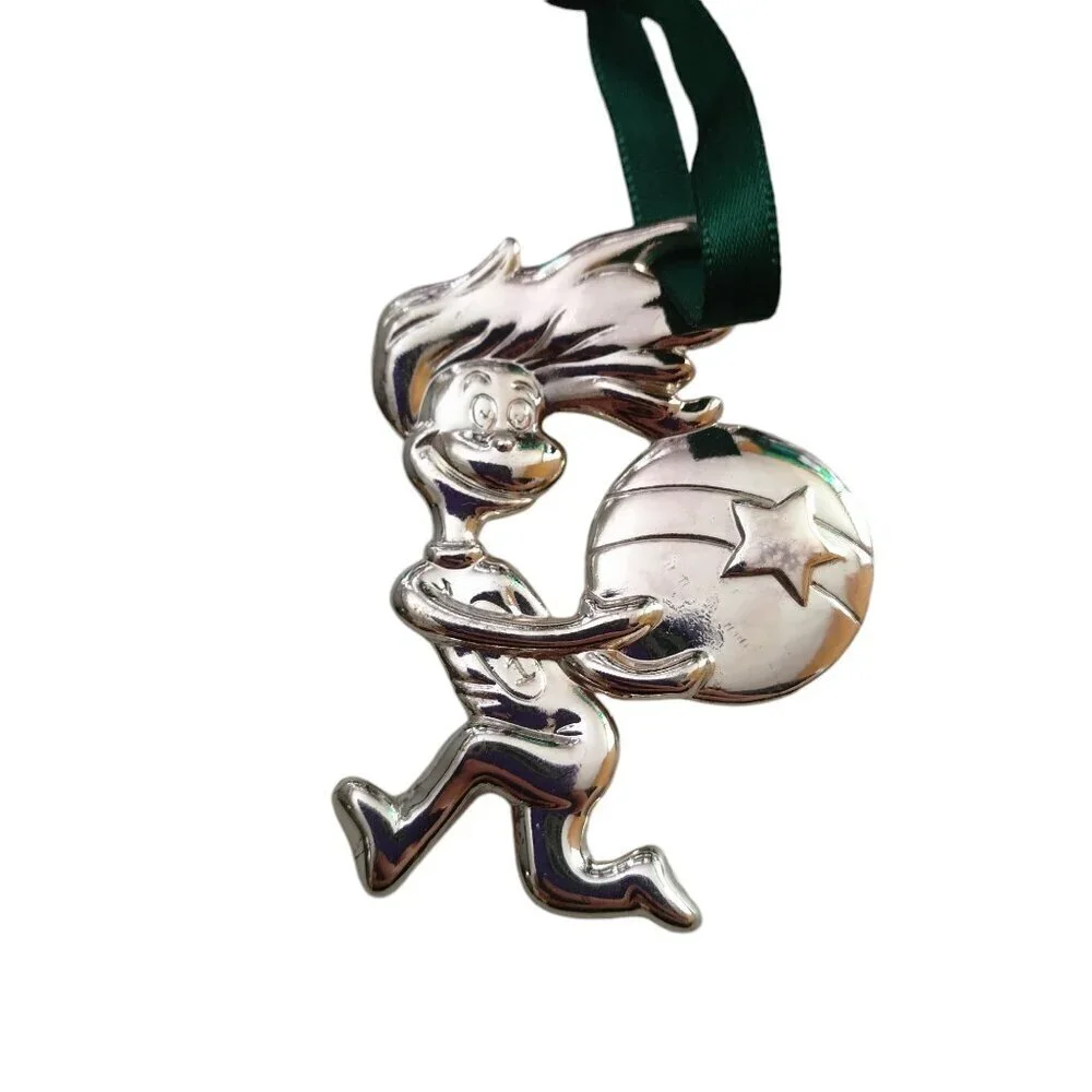 Dr. Seuss Thing One Christmas Ornament Silver Colored Cat In The Hat CB2
